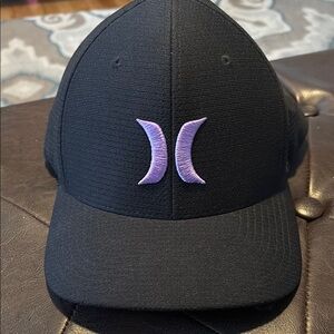 Hurley Black Cap with Purple Logo